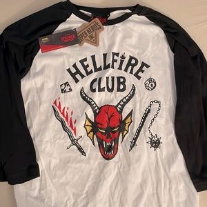 Hellfire Club shirt, M true to size, black/red/white